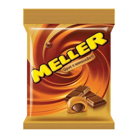 Конфеты-ирис MELLER (Меллер) с шоколадом, 100 г, пакет, 21161, фото 1