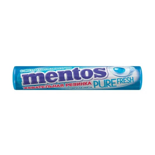 Жевательная резинка MENTOS Pure Fresh (Ментос) &quot;Ролл Свежая Мята&quot;, 15,5 г, 87545, фото 1
