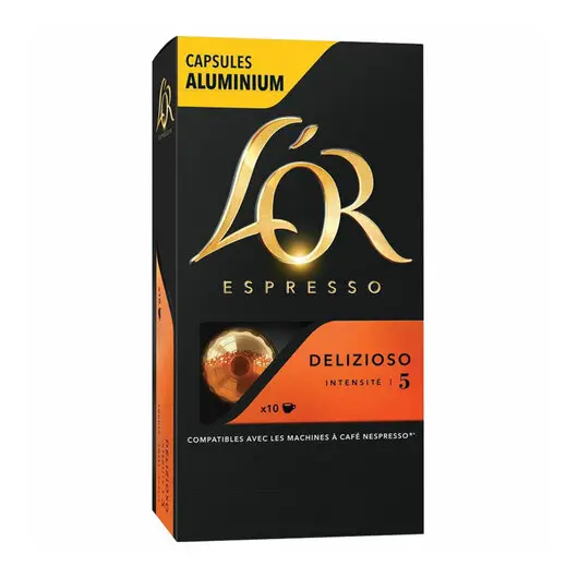 Кофе в алюминиевых капсулах L&#039;OR Espresso Delizioso для кофемашин Nespresso, 10шт*52г, ш/к 72043, 4028608, фото 4