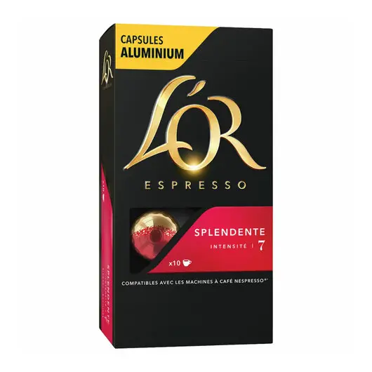 Кофе в алюминиевых капсулах L&#039;OR Espresso Splendente для кофемашин Nespresso, 10шт*52г, ш/к 57910, 4028604, фото 4