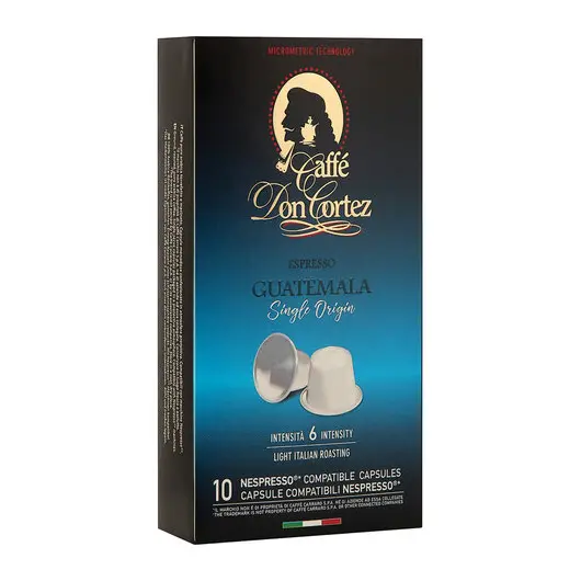 Капсулы для кофемашин NESPRESSO GUATEMALA, натуральный кофе, 10 ш * 5,2 г, DON CORTEZ, фото 1