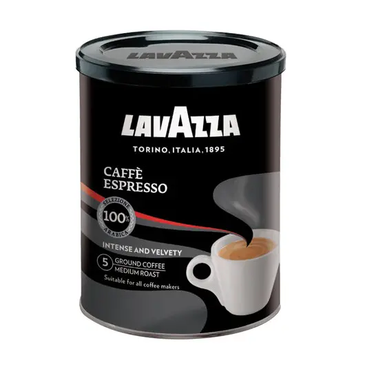 Кофе молотый LAVAZZA (Лавацца) &quot;Caffe Espresso&quot;, натуральный, 250 г, жестяная банка, 1887, фото 2