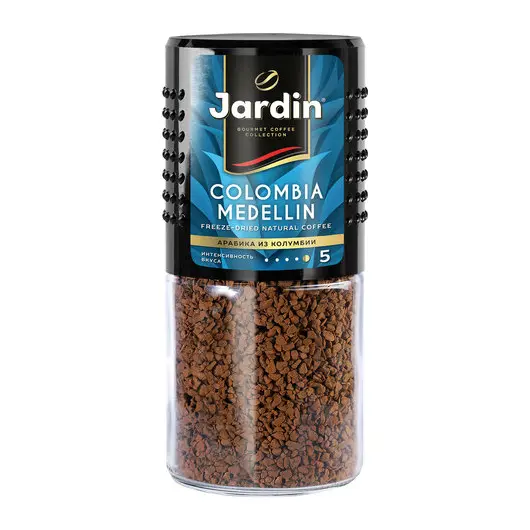 Кофе растворимый JARDIN (Жардин) &quot;Colombia Medellin&quot;, сублимированный, 95 г, стеклянная банка, 0627-14, фото 1