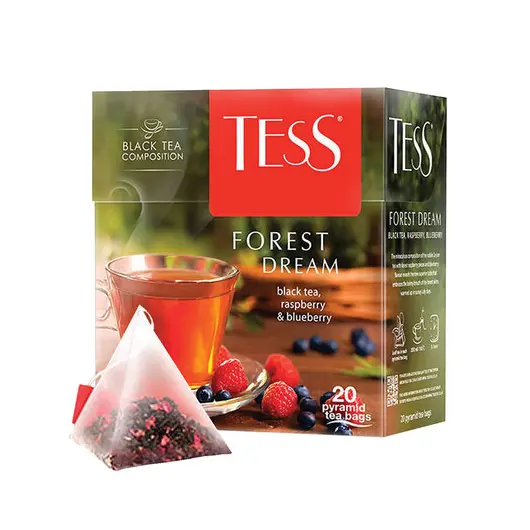 Чай TESS (Тесс) &quot;Forest Dream&quot;, черный с малиной и черникой, 20 пирамидок по 1,8 г, 0784-12, фото 1