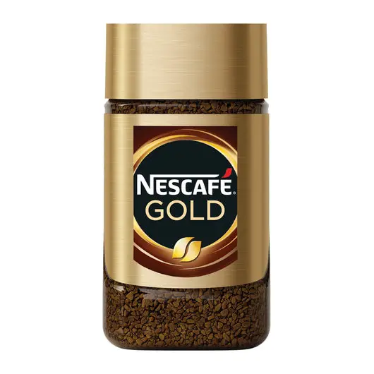 Кофе молотый в растворимом NESCAFE (Нескафе) &quot;Gold&quot;, сублимированный, 47,5 г, стеклянная банка, 12135509, фото 1