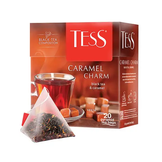 Чай TESS (Тесс) &quot;Caramel Charm&quot;, черный с карамелью, 20 пирамидок по 1,8 г, 0883-12, фото 1