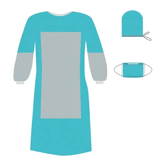 Комплект одежды для хирурга КХ-03 с усиленной защитой ГЕКСА одноразовый стерильный 3 предмета, фото 1