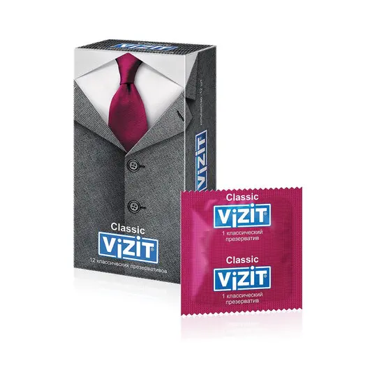 Презервативы латексные VIZIT Classic, комплект 12 шт., классические, 101010301, фото 2
