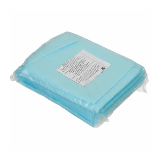 Простыни ГЕКСА нестерильные, комплект 10 шт., 70х200 см, спанбонд 25 г/м2, голубые, фото 1