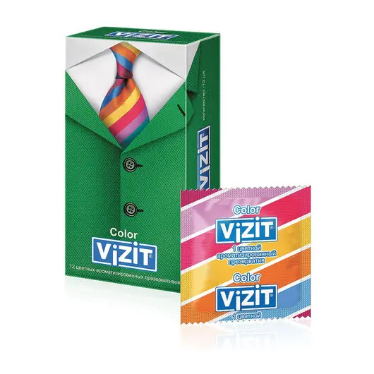 Презервативы латексные VIZIT Color, комплект 12 шт., цветные ароматизированные, 101010331, фото 2