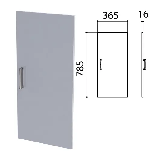 Дверь ЛДСП низкая &quot;Монолит&quot;, 365х16х785 мм, цвет серый, ДМ41.11, фото 1