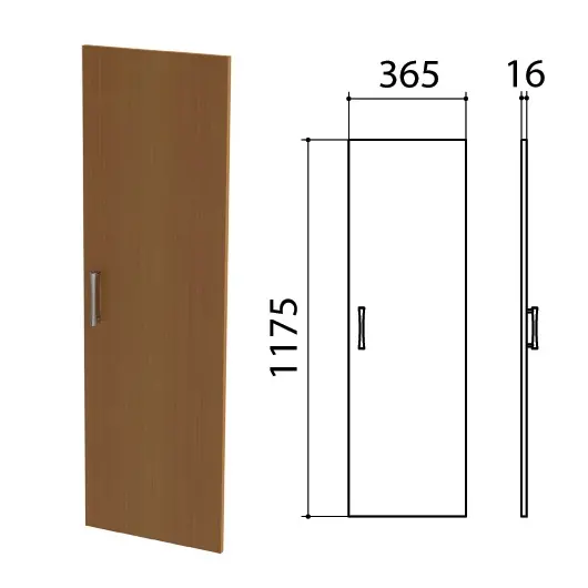 Дверь ЛДСП средняя &quot;Монолит&quot;, 365х16х1175 мм, цвет орех гварнери, ДМ42.3, фото 1