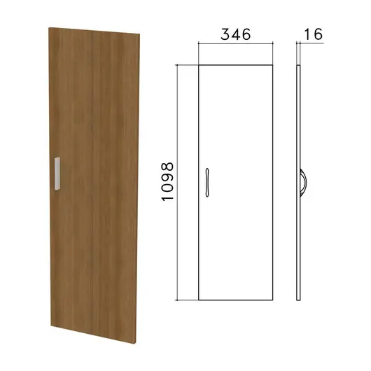 Дверь ЛДСП средняя &quot;Канц&quot;, 346х16х1098 мм, цвет орех пирамидальный, ДК36.9, фото 1