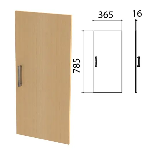 Дверь ЛДСП низкая &quot;Монолит&quot;, 365х16х785 мм, цвет бук бавария, ДМ41.1, фото 1