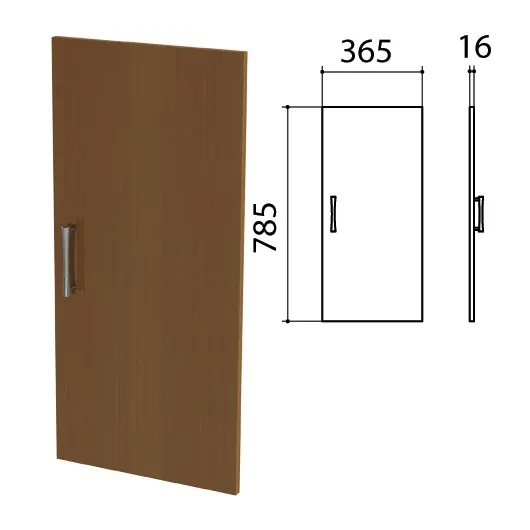 Дверь ЛДСП низкая &quot;Монолит&quot;, 365х16х785 мм, цвет орех гварнери, ДМ41.3, фото 1