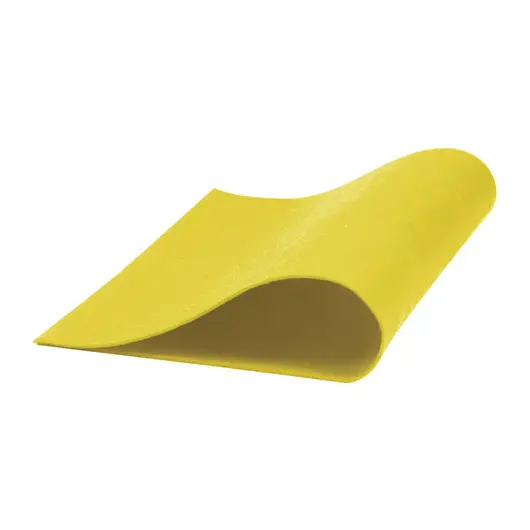 Цветной фетр для творчества, 400х600 мм, BRAUBERG, 3 листа, толщина 4 мм, плотный, желтый, 660660, фото 5