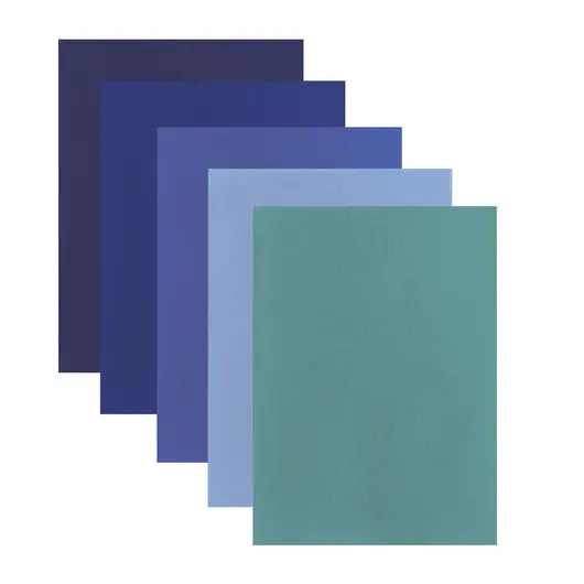 Цветной фетр для творчества, А4, ОСТРОВ СОКРОВИЩ, 5 листов, 5 цветов, толщина 2 мм, оттенки синего, 660641, фото 2
