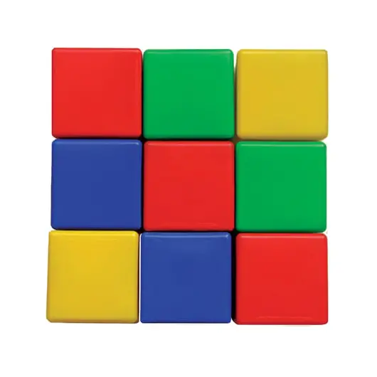 Кубики пластиковые, 9 шт., 8х8х8 см, цветные, &quot;Десятое королевство&quot;, 00900, фото 1