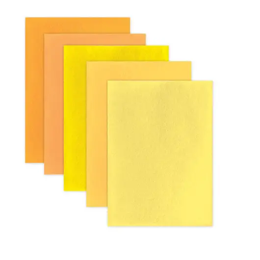 Цветной фетр для творчества, А4, ОСТРОВ СОКРОВИЩ, 5 листов, 5 цветов, толщина 2 мм, оттенки желтого, 660639, фото 2