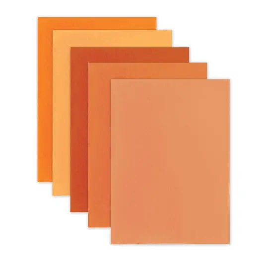 Цветной фетр для творчества, А4, 210х297 мм, ОСТРОВ СОКРОВИЩ, 5 листов, 5 цветов, толщина 2 мм, оттенки оранжевого, 660640, фото 2