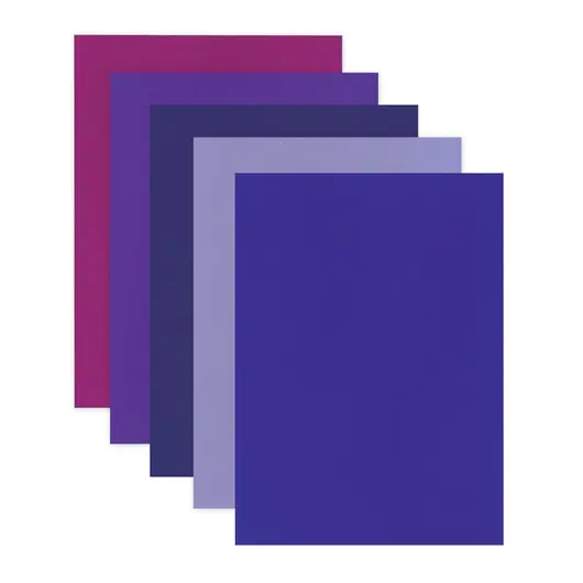 Цветной фетр для творчества, А4, 210х297 мм, ОСТРОВ СОКРОВИЩ, 5 листов, 5 цветов, толщина 2 мм, оттенки фиолетового, 660645, фото 2