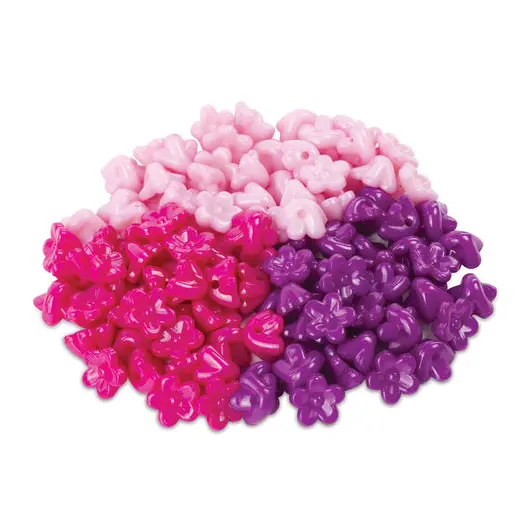 Бусины для творчества &quot;Цветы&quot;, 10 мм, 30 грамм, светло-розовые, розовые, фиолетовые, ОСТРОВ СОКРОВИЩ, 661245, фото 2