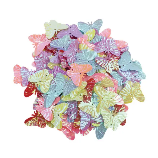 Пайетки для творчества &quot;Бабочки&quot;, яркие, цвет ассорти, 5 цветов, 15 мм, 20 грамм, ОСТРОВ СОКРОВИЩ, 661281, фото 2