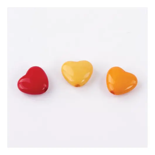Бусины для творчества &quot;Сердце&quot;, 10 мм, 30 грамм, оранжевые, золотые, красные, ОСТРОВ СОКРОВИЩ, 661242, фото 5