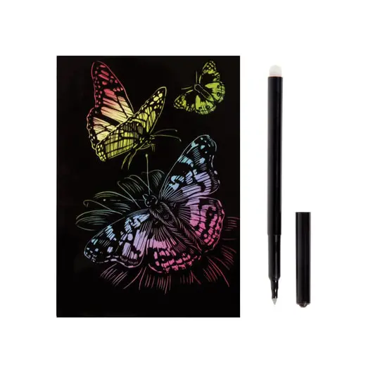 Гравюра с эффектом голографии малая &quot;Красивые бабочки&quot;, 10х15 см, основа, штихель, LORI, Гр-226, фото 2