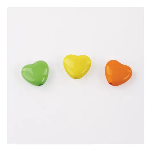 Бусины для творчества &quot;Сердце&quot;, 10 мм, 30 грамм, желтые, оранжевые, зеленые, ОСТРОВ СОКРОВИЩ, 661239, фото 5