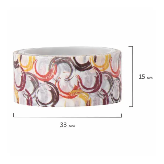 Клейкие WASHI-ленты для скрапбукинга и декора бумажные, &quot;Микс №3&quot;, 15 мм * 3 м, 7 цветов, комплект, ОСТРОВ СОКРОВИЩ, 661711, фото 5