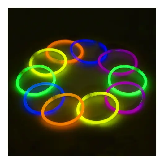 Светящиеся (неоновые) браслеты ЮНЛАНДИЯ, набор 10 штук в тубе, ассорти, 662094, фото 5