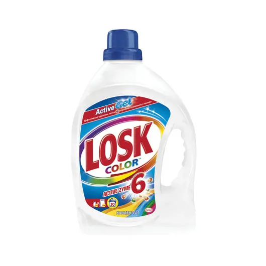 Средство для стирки жидкое автомат 2,19 л LOSK (Лоск) Color Gel, гель-концентрат, фото 1