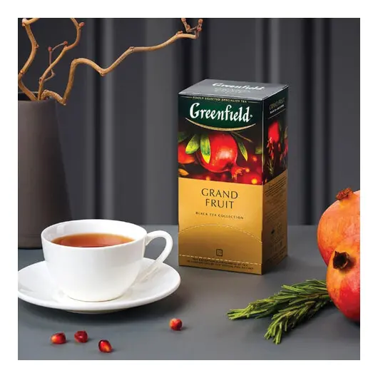Чай GREENFIELD (Гринфилд) &quot;Grand Fruit&quot;, черный, гранат-розмарин, 25 пак. в конв. по 1,5г, ш/к 13874, 1387-10, фото 5