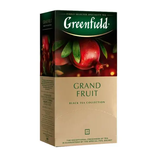 Чай GREENFIELD (Гринфилд) &quot;Grand Fruit&quot;, черный, гранат-розмарин, 25 пак. в конв. по 1,5г, ш/к 13874, 1387-10, фото 4