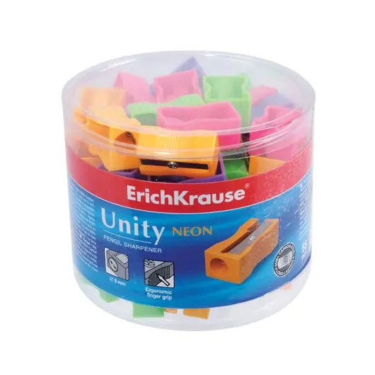 Точилка ERICH KRAUSE &quot;Unity Neon&quot;, пластиковая, прямоугольная, цвет неоновый ассорти, 38013, фото 2