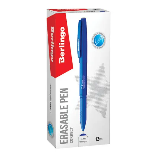 Ручка гелевая стираемая Berlingo &quot;Correct&quot; синяя, 0,6мм, прорезин. корпус, фото 2