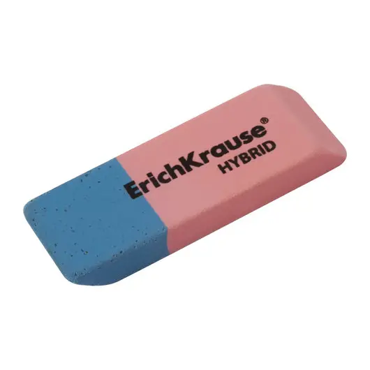 Ластик ERICH KRAUSE &quot;Hybrid&quot;, 54x18x7,5 мм, красно-синий, прямоугольный, скошенные края, термопластичная резина, 35749, фото 1