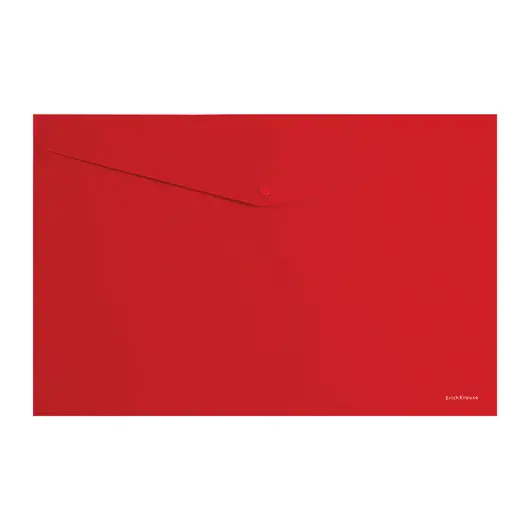 Папка-конверт с кнопкой ERICH KRAUSE &quot;Classic&quot;, A4, до 120 листов, непрозрачная, красная, 0,18 мм, 47108, фото 1