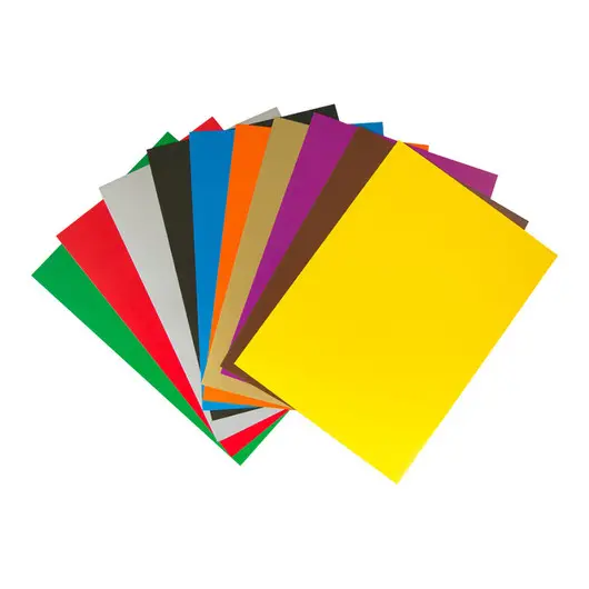 Картон цветной A4, Мульти-Пульти, 10л., 10цв., в папке, фото 2