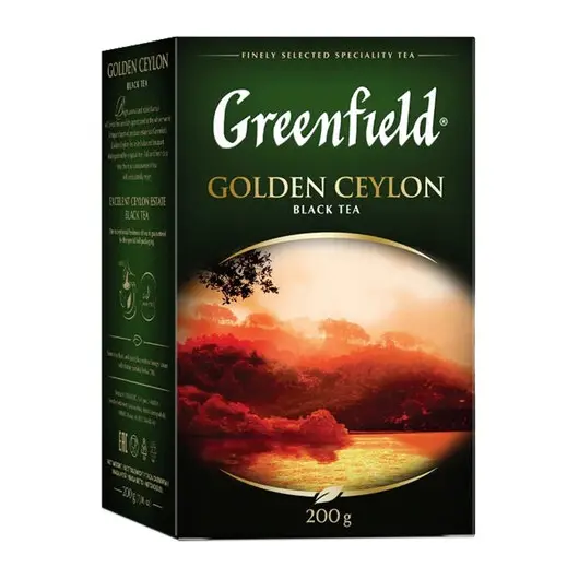 Чай GREENFIELD (Гринфилд) &quot;Golden Ceylon&quot;, черный, листовой, 200г, картонная коробка, ш/к 07910, 0791-10, фото 3