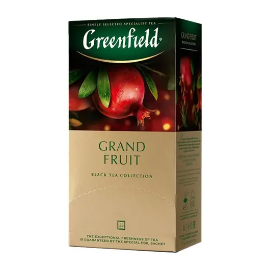 Чай GREENFIELD (Гринфилд) &quot;Grand Fruit&quot;, черный, гранат-розмарин, 25 пак. в конв. по 1,5г, ш/к 13874, 1387-10, фото 3