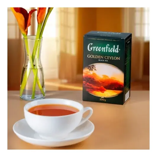 Чай GREENFIELD (Гринфилд) &quot;Golden Ceylon&quot;, черный, листовой, 200г, картонная коробка, ш/к 07910, 0791-10, фото 4