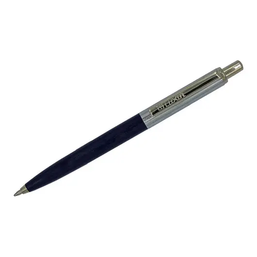 Ручка шариковая Luxor &quot;Star&quot; синяя, 1,0мм, корпус синий/хром, кнопочный механизм, фото 1