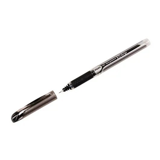 Ручка-роллер Pilot &quot;Hi-Techpoint&quot; черная, 0,5мм, грип, игольчатый пишущий узел, одноразовая, фото 1