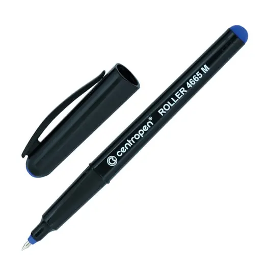 Ручка-роллер CENTROPEN, СИНЯЯ, трехгранная, корпус черный, узел 0,7 мм, линия письма 0,6 мм, 4665/1С, фото 1