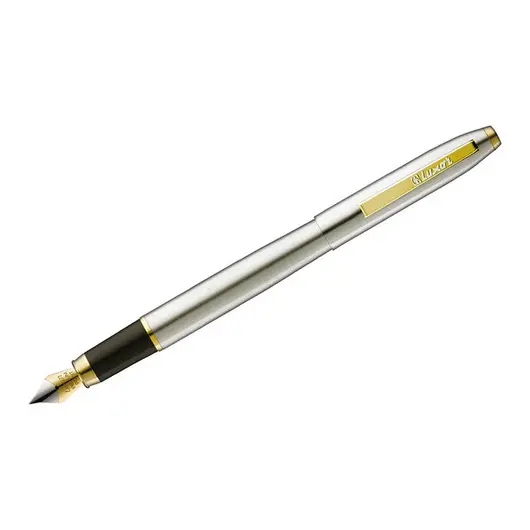 Ручка перьевая Luxor &quot;Sterling&quot; синяя, 0,8мм, корпус хром/золото, фото 1