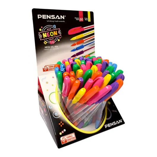 Ручка гелевая PenSan &quot;Neon Gel&quot;, ассорти, неоновые чернила, 1мм, грип, дисплей, фото 1