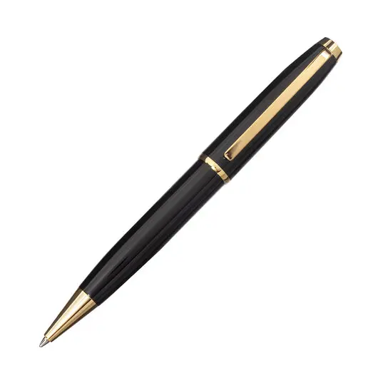 Ручка подарочная шариковая GALANT ABRIS, корпус черный, золотистые детали, 0,7мм, синяя, 143500, фото 2