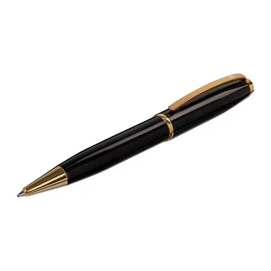 Ручка подарочная шариковая GALANT ABRIS, корпус черный, золотистые детали, 0,7мм, синяя, 143500, фото 4